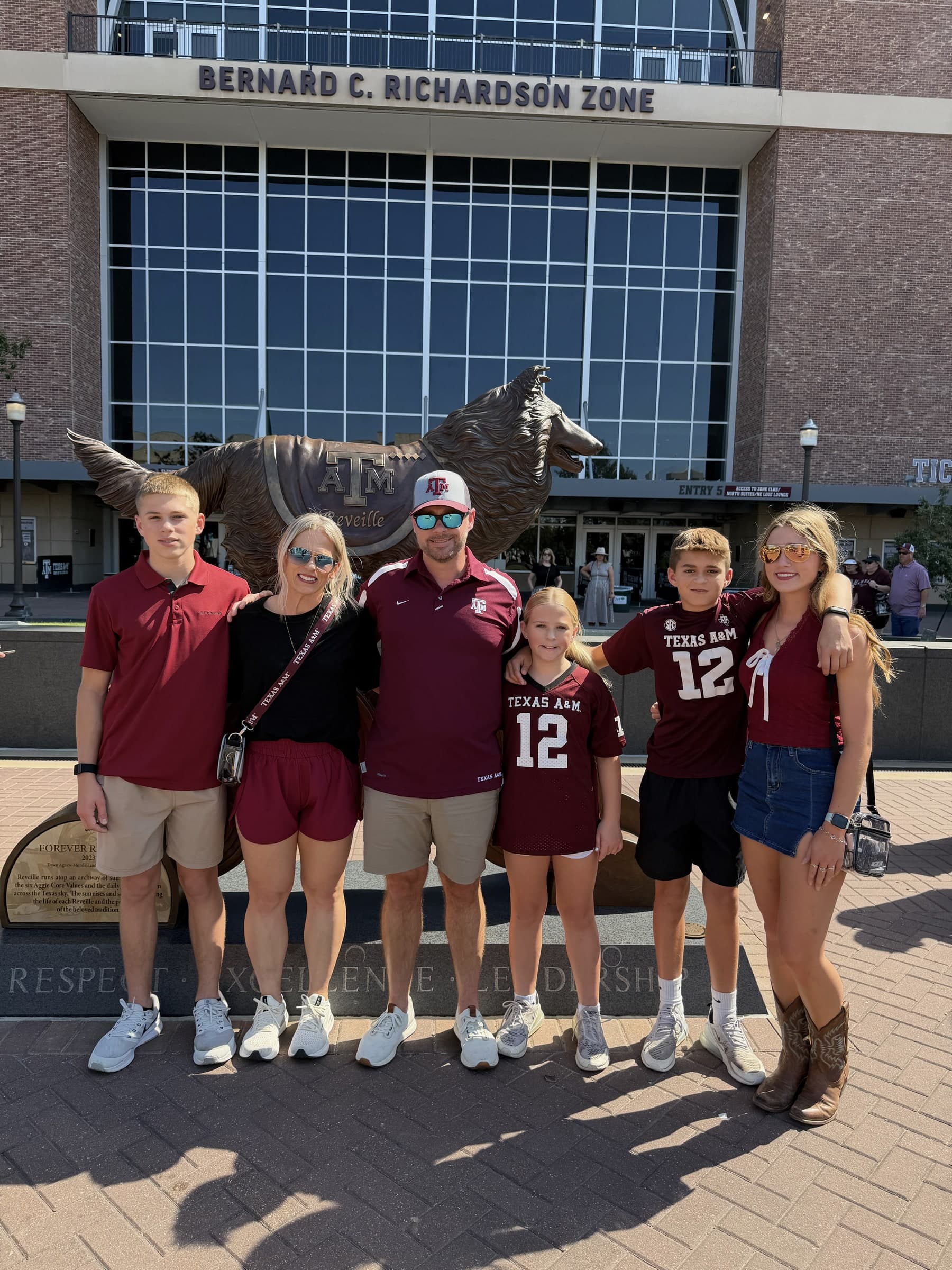 Kevin with his family at Texas A&M